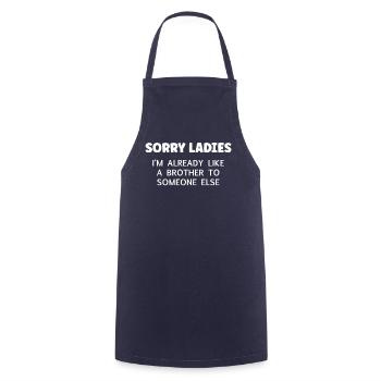 Sorry Ladies, ich bin kein Bruder - Kochschürze - Navy - Vorne - AI Model Male 185 dark (185cm)