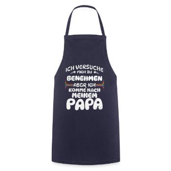 Ich komme nach meinem Papa dunkel - Kochschürze - Navy - Vorne - AI Model Male 185 dark (185cm)