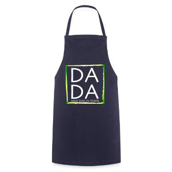 Design with inscription "Father's Day For New Dad" - Cooking Apron - navy - Front - AI Model Male 185 dark (185cm)