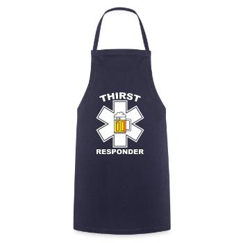 Thirst responder - Bartender or Sani Design - Cooking Apron - navy - Front - AI Model Male 185 dark (185cm)