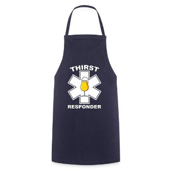 Thirst responder - Bartender or Sani Design - Cooking Apron - navy - Front - AI Model Male 185 dark (185cm)