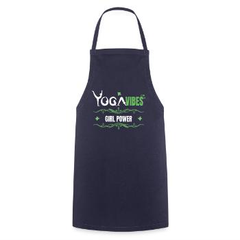 Yoga Vibes - Girl Power - cute women yoga design - Cooking Apron - navy - Front - AI Model Male 185 dark (185cm)