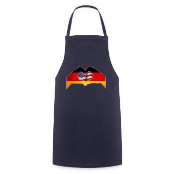 USA Germany Heart - Dual Citizenship Design - Kochschürze - Navy - Vorne - AI Model Male 185 dark (185cm)