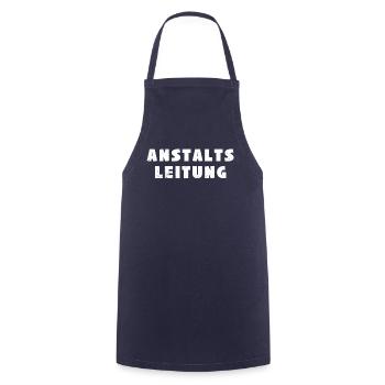 Anstaltsleitung - Kochschürze - Navy - Vorne - AI Model Male 185 dark (185cm)