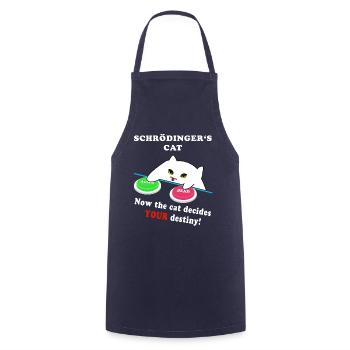 Schrödingers Katze - wähle Weise! - Kochschürze - Navy - Vorne - AI Model Male 185 dark (185cm)