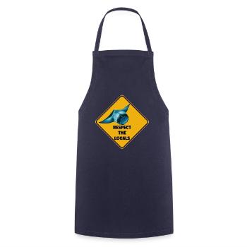 Warning sign diver - Respect the locals - Cooking Apron - navy - Front - AI Model Male 185 dark (185cm)