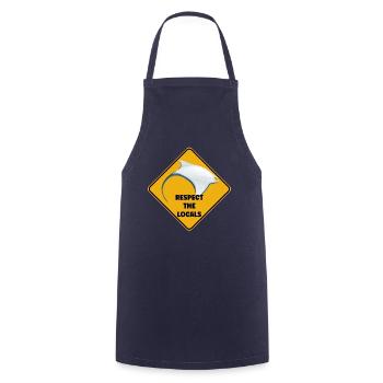 Warning sign diver - Respect the locals - Cooking Apron - navy - Front - AI Model Male 185 dark (185cm)