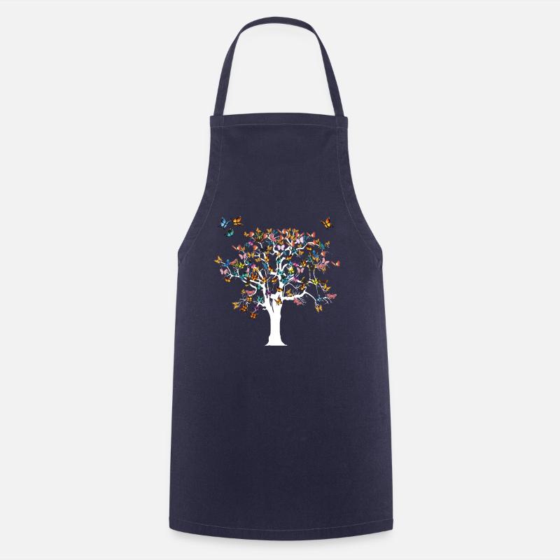 Schmetterlingsbaum Schönes Design - Schmetterlinge - Kochschürze - Navy