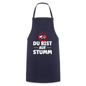 Du bist auf stumm - you are on mute - Kochschürze - Navy - Vorne - AI Model Male 185 dark (185cm)