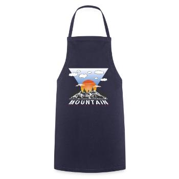 Mountain great adventure - Wander Hiking Design - Cooking Apron - navy - Front - AI Model Male 185 dark (185cm)