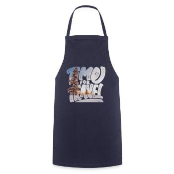 Time for travel - Cooking Apron - navy - Front - AI Model Male 185 dark (185cm)