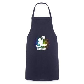Techno Music - Drum & Bass - Cooking Apron - navy - Front - AI Model Male 185 dark (185cm)