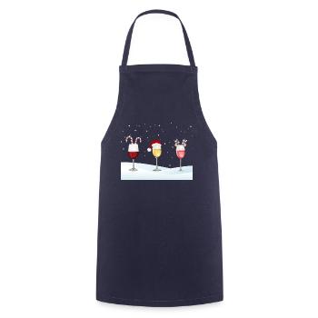 Weihnachten oder auch Weinachten, Weinliebhaber - Kochschürze - Navy - Vorne - AI Model Male 185 dark (185cm)
