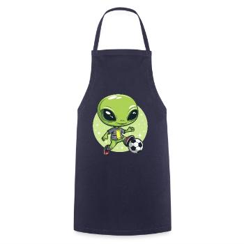 Football-playing alien - Cooking Apron - navy - Front - AI Model Male 185 dark (185cm)