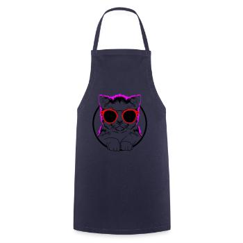 Farben änderbar | COOL CAT - COOLE KATZE - Kochschürze - Navy - Vorne - AI Model Male 185 dark (185cm)