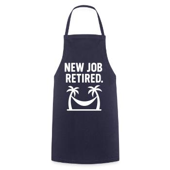 Ruhestandsgeschenk Neuer Job Rentner - Kochschürze - Navy - Vorne - AI Model Male 185 dark (185cm)