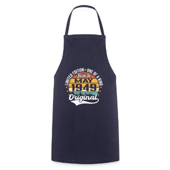 Cadeau d’anniversaire mai 1949 né en mai 1949 - Tablier de cuisine - marine - Devant - AI Model Male 185 dark (185cm)
