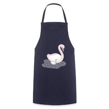 Maman cygne avec bébé fille cygne - Tablier de cuisine - marine - Devant - AI Model Male 185 dark (185cm)