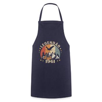 Légendaire depuis 1961 Vintage Vintage Anniversaire - Tablier de cuisine - marine - Devant - AI Model Male 185 dark (185cm)