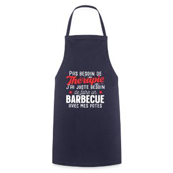 Barbecue Saucisse Viande Humour Grille Cadeau - Tablier de cuisine - marine - Devant - AI Model Male 185 dark (185cm)