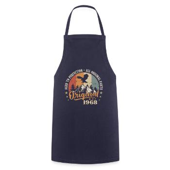 Original 1968 Vintage Vintage 1968 Anniversaire - Tablier de cuisine - marine - Devant - AI Model Male 185 dark (185cm)