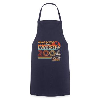 March 2004 Vintage 2004 Retro Birthday Gift - Cooking Apron - navy - Front - AI Model Male 185 dark (185cm)