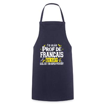 Prof Professeur Français Métier Humour - Tablier de cuisine - marine - Devant - AI Model Male 185 dark (185cm)