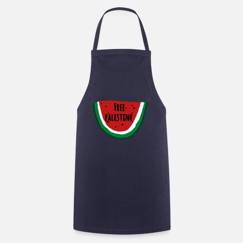 Pastèque, illustration, Palestine libre - Tablier de cuisine - marine
