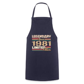 1981 Vintage 1981 Geburtstag geboren im Jahr 1981 - Kochschürze - Navy - Vorne - AI Model Male 185 dark (185cm)