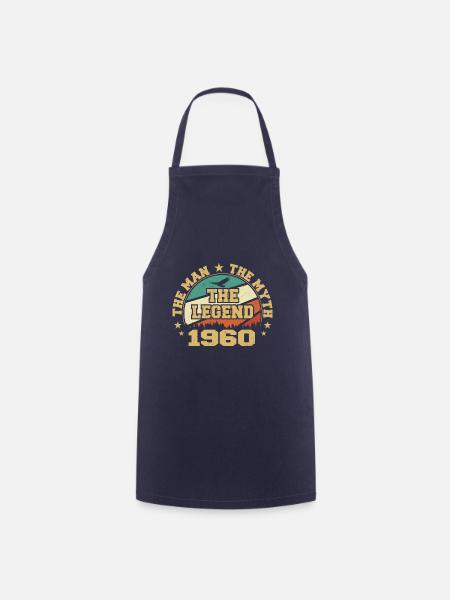 Anniversaire des années 1960 né dans les années 1960 rétro Vintage - Tablier de cuisine - marine