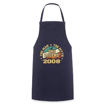 2008 Birthday Born In 2008 Retro Vintage - Cooking Apron - navy - Front - AI Model Male 185 dark (185cm)