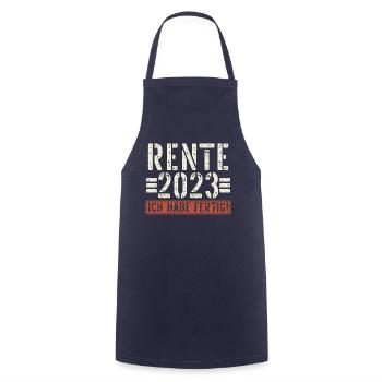 Rente 2023 Renter Spruch Ruhestand Geschenk - Kochschürze - Navy - Vorne - AI Model Male 185 dark (185cm)