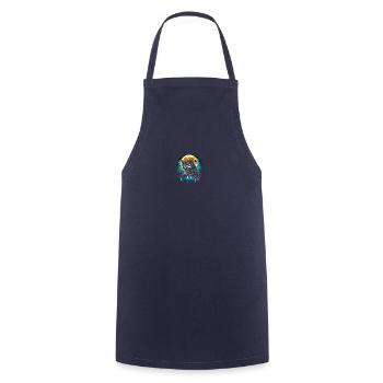 Chouette dans la nuit - Tablier de cuisine - marine - Devant - AI Model Male 185 dark (185cm)