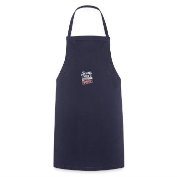 Je vais être grande sœur - Tablier de cuisine - marine - Devant - AI Model Male 185 dark (185cm)
