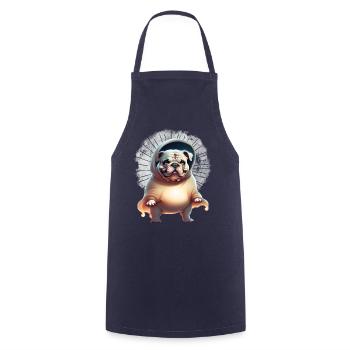 Bulldogge Halloween Hund Hunde - Kochschürze - Navy - Vorne - AI Model Male 185 dark (185cm)