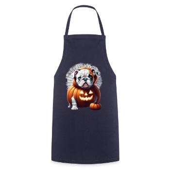 Bulldogge Halloween Hund HUNDE - Kochschürze - Navy - Vorne - AI Model Male 185 dark (185cm)