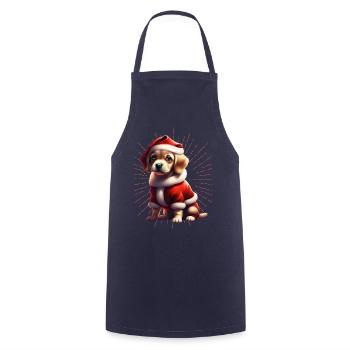 Frohe Weihnachten Hund Hunde - Kochschürze - Navy - Vorne - AI Model Male 185 dark (185cm)