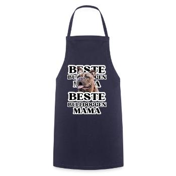 MEILLEURS BOULEDOGUES MAMAN CHIEN CHIENS BOULEDOGUE - Tablier de cuisine - marine - Devant - AI Model Male 185 dark (185cm)