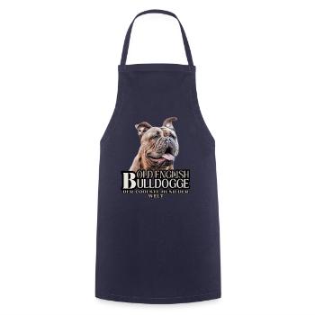 VIEUX BOULEDOGUE ANGLAIS CHIEN CHIENS - Tablier de cuisine - marine - Devant - AI Model Male 185 dark (185cm)