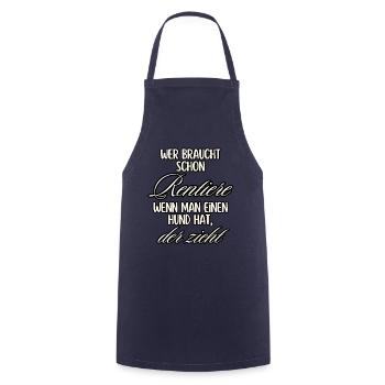 Renne chien chemise drôle disant NOËL - Tablier de cuisine - marine - Devant - AI Model Male 185 dark (185cm)