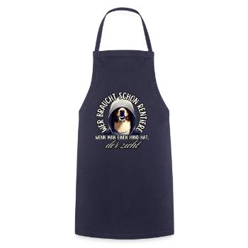 drôle bouledogue noël chien chemise renne - Tablier de cuisine - marine - Devant - AI Model Male 185 dark (185cm)