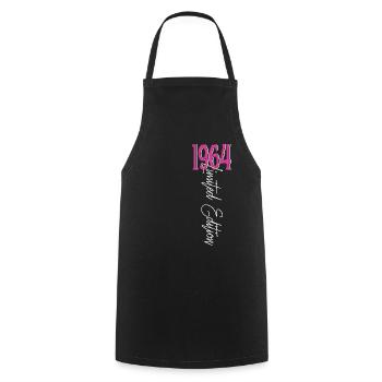 1964 Vintage anniversaire drôles dictons - Tablier de cuisine - noir - Devant - AI Model Male 185 dark (185cm)