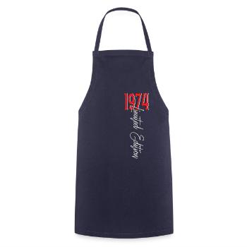 1974 Vintage anniversaire drôles dictons - Tablier de cuisine - marine - Devant - AI Model Male 185 dark (185cm)