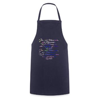 wir träumen von 'ner anderen Welt,typo - Kochschürze - Navy - Vorne - AI Model Male 185 dark (185cm)