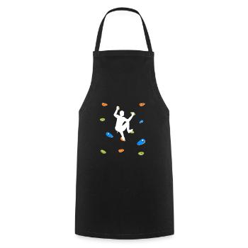 Climbing the wall - Cooking Apron - black - Front - AI Model Male 185 dark (185cm)