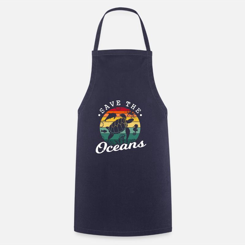 Save the oceans - Cooking Apron - navy