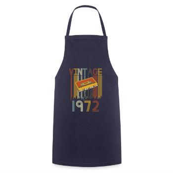 Vintage 1972 Retro - Kochschürze - Navy - Vorne - AI Model Male 185 dark (185cm)