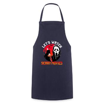 Regarder des films d'horreur - Tablier de cuisine - marine - Devant - AI Model Male 185 dark (185cm)