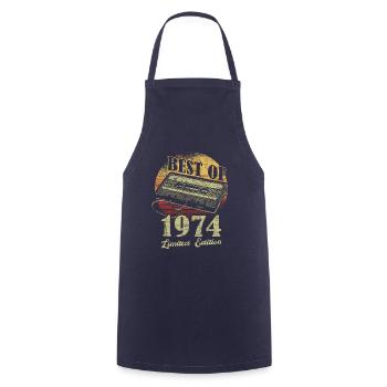 Best Of 1974 Retro Cassette Tape - Kochschürze - Navy - Vorne - AI Model Male 185 dark (185cm)