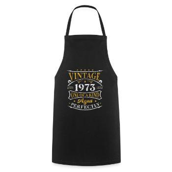 Vintage 1973 One Of A Kind - Cooking Apron - black - Front - AI Model Male 185 dark (185cm)